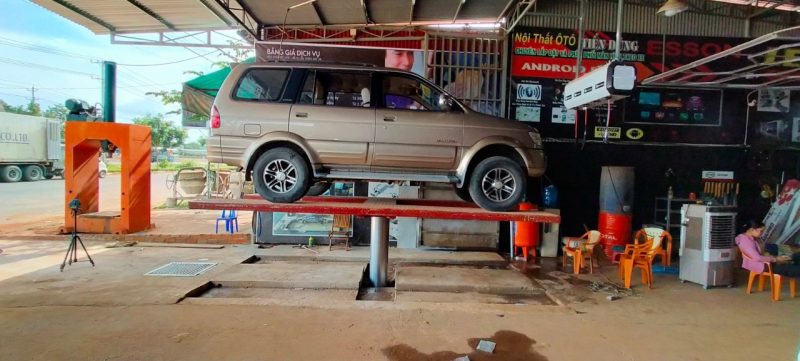 HÌNH ẢNH LẮP HOÀN THIỆN - NGHIỆM THU CẦU 1 TRỤ RỬA XE TY ẤN ĐỘ BÀN NÂNG LẮP Â