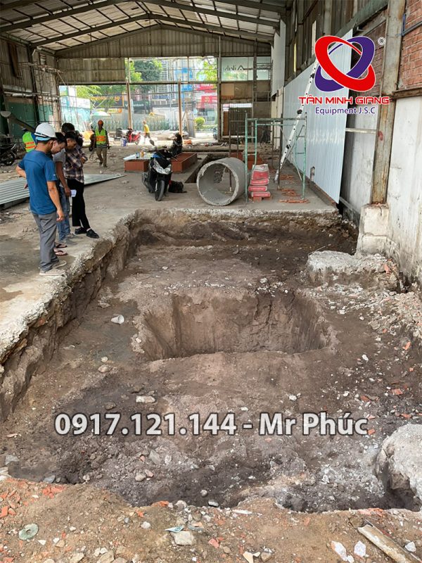 Hình ảnh tham khảo đào móng cầu 1 trụ rửa xe Ấn Độ-1