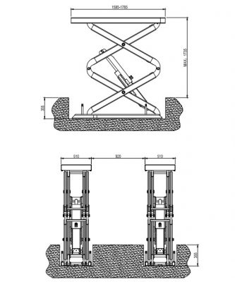 Bản vẽ kỹ thuật kích thước cầu cắt kéo nâng bụng âm nền Hofmann EELRBP758BC3